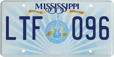 MS license plate LTF096