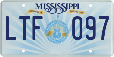 MS license plate LTF097