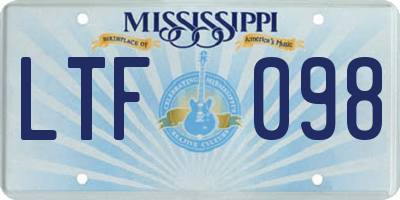 MS license plate LTF098