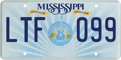 MS license plate LTF099