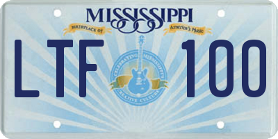 MS license plate LTF100