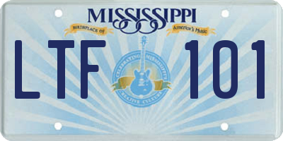 MS license plate LTF101