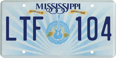 MS license plate LTF104