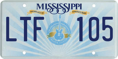 MS license plate LTF105