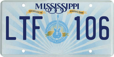 MS license plate LTF106