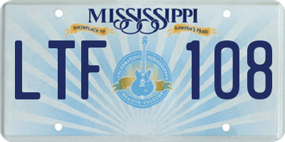 MS license plate LTF108