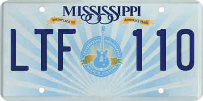 MS license plate LTF110