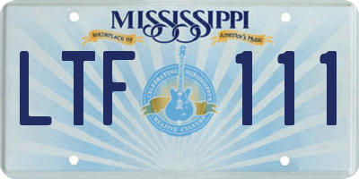 MS license plate LTF111