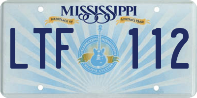 MS license plate LTF112
