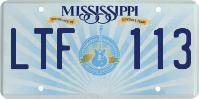 MS license plate LTF113
