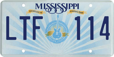 MS license plate LTF114