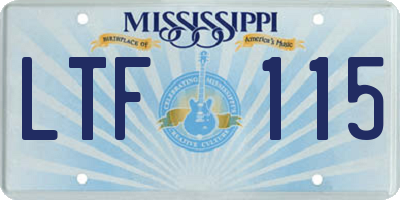 MS license plate LTF115