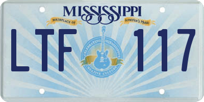 MS license plate LTF117