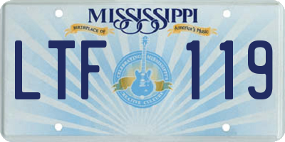 MS license plate LTF119