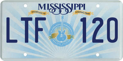 MS license plate LTF120