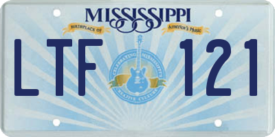 MS license plate LTF121