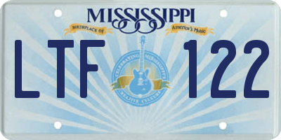 MS license plate LTF122