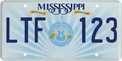 MS license plate LTF123