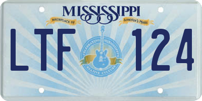MS license plate LTF124