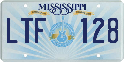 MS license plate LTF128