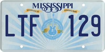 MS license plate LTF129