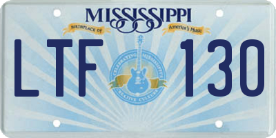 MS license plate LTF130