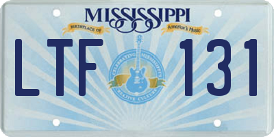 MS license plate LTF131