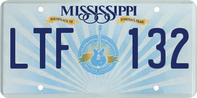 MS license plate LTF132