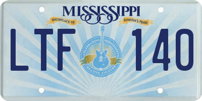 MS license plate LTF140