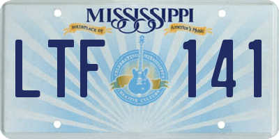 MS license plate LTF141