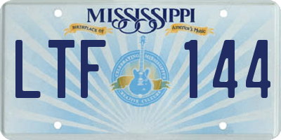 MS license plate LTF144