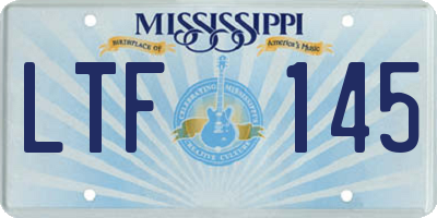 MS license plate LTF145