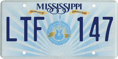 MS license plate LTF147