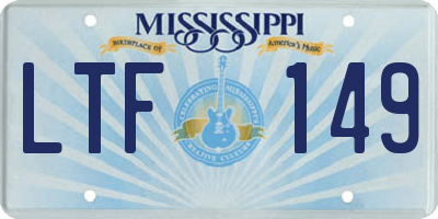 MS license plate LTF149