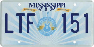 MS license plate LTF151