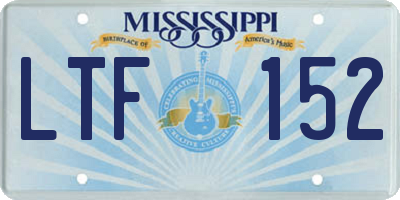 MS license plate LTF152
