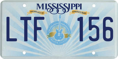 MS license plate LTF156