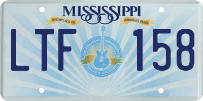 MS license plate LTF158
