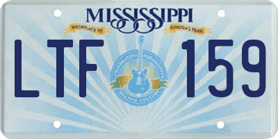 MS license plate LTF159