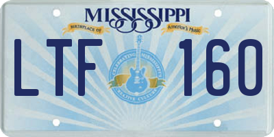 MS license plate LTF160
