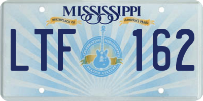 MS license plate LTF162
