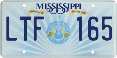 MS license plate LTF165