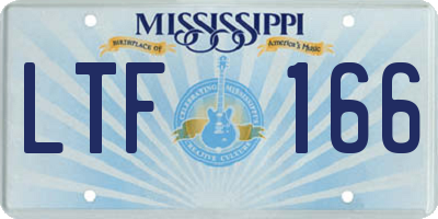 MS license plate LTF166