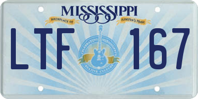 MS license plate LTF167