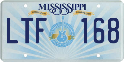 MS license plate LTF168