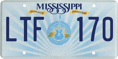 MS license plate LTF170