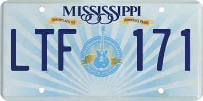 MS license plate LTF171