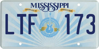 MS license plate LTF173