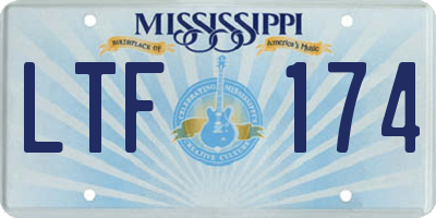 MS license plate LTF174
