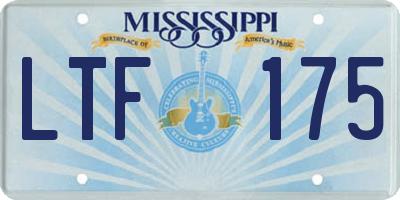 MS license plate LTF175